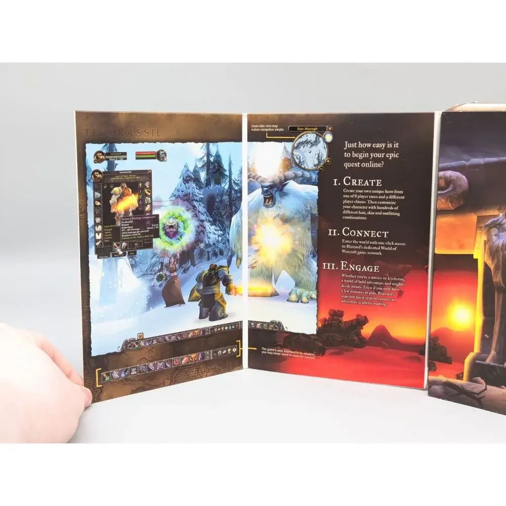 World of Warcraft Windows Mac, 2004 5 Disc Set PC Video Game Complete Manual